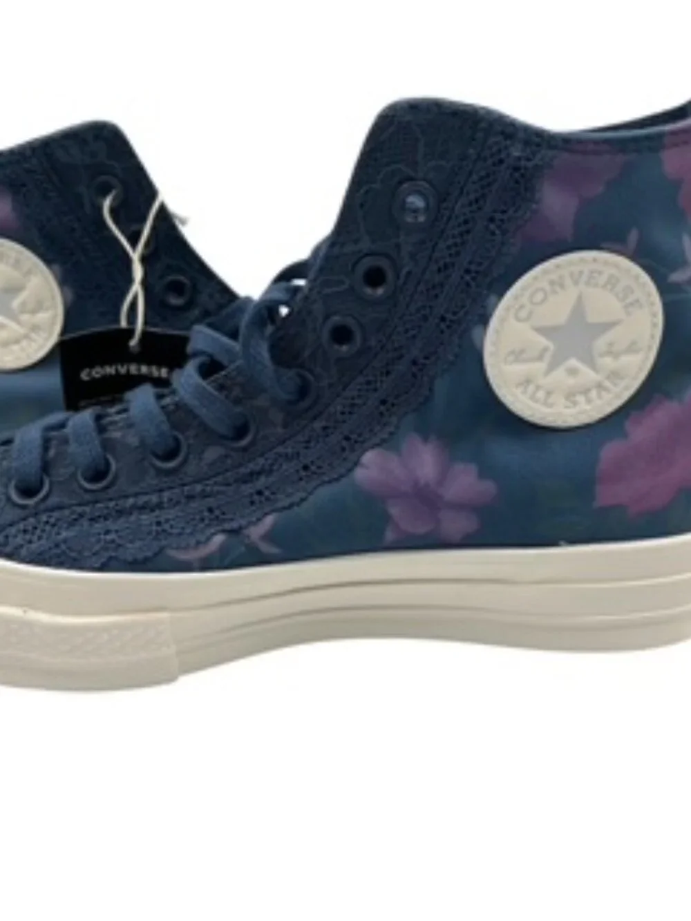NEW Converse Women’s 8.5 Chuck 70 Blue Floral Satin Hi Tops NWT